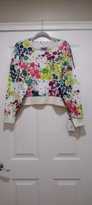 Neu mit Etikett Champion Flower Power Campus kurz geschnittener French Terry Hoodie Größe Medium - Bild 1 von 9