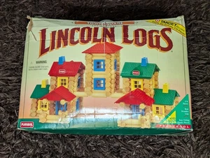 Lincoln Logs Town Square Set – Playskool 998 – Vintage, Real Wood Pieces  - Picture 1 of 14