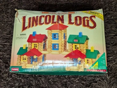 Lincoln Logs Town Square Set – Playskool 998 – Vintage, Real Wood Pieces  - Image 1 of 4