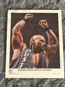 HANDSIGNIERTES STONE COLD STEVE AUSTIN 1997 WWF Titan Sports 10 x 8 Poster - Bild 1 von 8