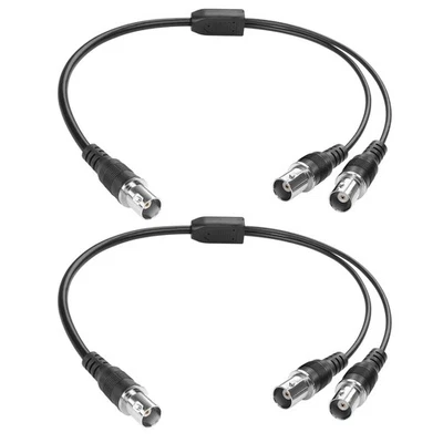 YACSEJAO 2 in 1 BNC Splitter Female to Dual Female Coaxial Adapter Cable 2x40cm - Image 1 of 4