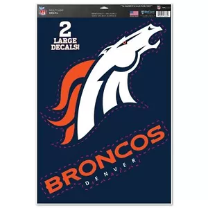 Denver Broncos 11"" x 17"" decalcomanie multiuso (2 decalcomanie) - auto, finestre, cornhole - Foto 1 di 1