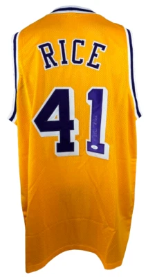 Camiseta firmada autografiada por Glen Rice NBA Los Angeles Lakers certificado de autenticidad JSA G-Money Foto 1 de 4