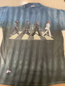 Camicia vintage Beatles Abbey Road tie dye tutto 1997 Lennon McCartney Harrison - Foto 1 di 12