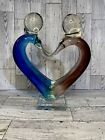 Vintage McIntosh Art Glass Intertwined Heart Lover Sculpture