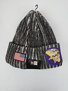Vikings Authentic New Era 2023 On Field Salute to Service Beanie Cuffed Knit Hat