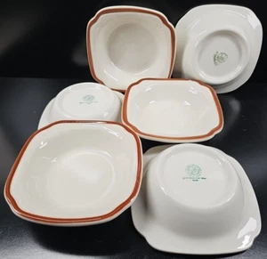 6 Syracuse China Sandspoint Cereal Bowls Set Vintage Restaurant Ware Dishes Lot - Picture 1 of 24