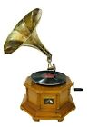 Antikes Grammophon, voll funktionsfähiger Phonograpf, Win-up-Plattenspieler,
