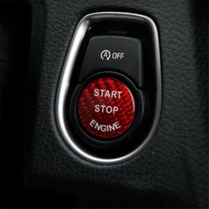 Carbon Fiber Red Start Stop Engine Button Switch For BMW 1 3 5 7 F20 F30 LB - Picture 1 of 10