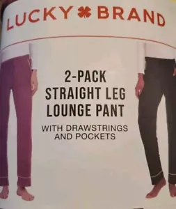 Lucky Brand 2-Pack Straight Leg Lounge Pant With Drawstrings And Pockets Medium - Picture 1 of 4