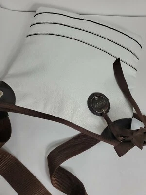 Cartera Bandolera Mujer Claudia Firenze Cuero Blanco 12x13"(H) HECHA EN ITALIA Foto 1 de 4
