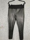 Red Hot By Spanx Leggings Womens 1x All Over Faux Leather Black Pull On