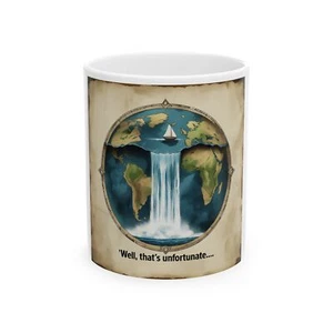 Earth is Flat Funny Flat Earth Meme Artistic Ceramic Mug, Coffee Cup - Picture 1 of 5