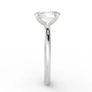 Anillo de compromiso de diamantes de corte ovalado brillante de 3/4 quilates creado en laboratorio F/VS2 14K blanco - Imagen 1 de 8