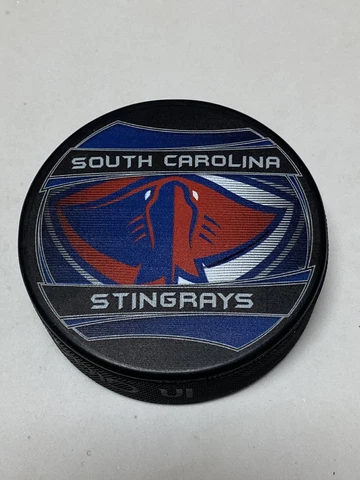 South Carolina Stingrays Sherwood ECHL Puck In Glas Co Made In Slovakia Cover