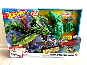 HOT WHEELS AIR ATTACK DRAGON CITY VS. ROBO BEASTS MOTORIZED PLAY SET 2020 NEW!! - Picture 1 of 12