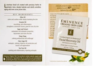 New 2 Eminence FACIAL RECOVERY OIL Card Samples 2ml /.07 oz each Moisturizer - Picture 1 of 1