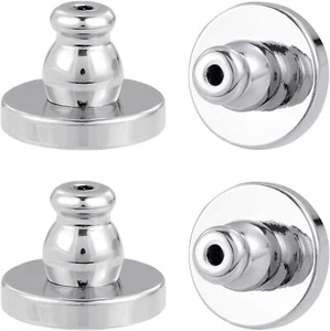 4PCS Earring Backs Replacement for Studs,Flat Locking Pierced Support Backing - Picture 1 of 6