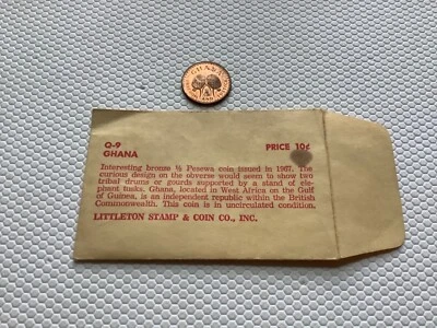 GHANA 1967 Bronze Coin 1/2 Pesewa Uncirculated - Image 1 of 2