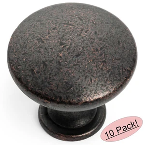 *10 Pack* Cosmas Cabinet Hardware Hammered Bronze Round Knobs #5305HB - Picture 1 of 1
