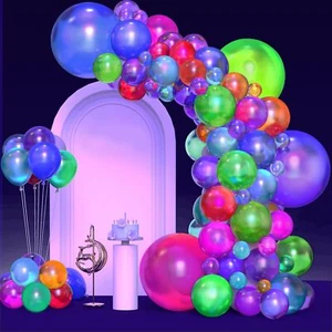 120 Pcs UV Neon Balloons Neon Glow Party Balloons UV Black Light Balloons Glo... - Picture 1 of 7
