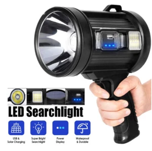 99000000LM USB Faretto LED Solare Torcia Proiettore Portatile Ricaricabile - Foto 1 di 13