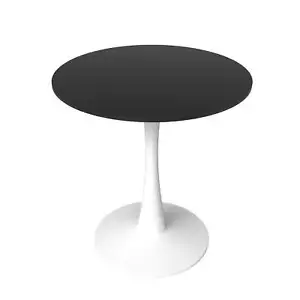Bristol 24" Round Dining Table with MDF Wood Tabletop in White Steel - Picture 1 of 16