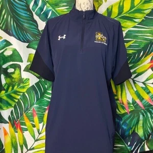 Guc Under Armour Unisex Dark Blue Navy Embroidered LaSalle Track Field Mesh Top - Picture 1 of 12