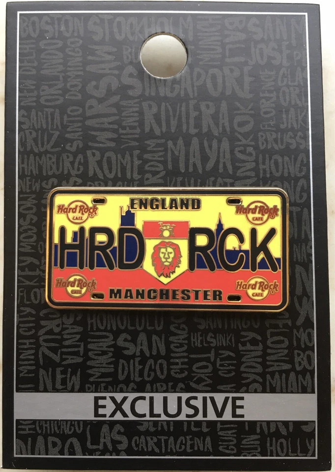 Hard Rock Cafe License Plate Pin Manchester England