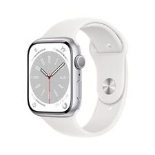 Apple Watch Series 8 GPS 45mm Silver Aluminum Case White Sport Band Size M/L - MP6Q3LL/A