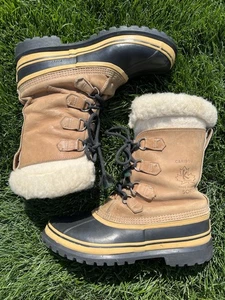 Sorel Caribou Wool Lined Men’s 10 Boots Kaufman Canada Rugged Leather Rubber - Picture 1 of 17