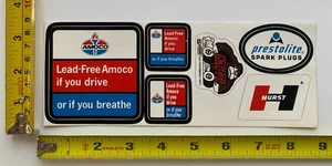 Amoco Lead-Free Power Brute Prestolite Hurst Sticker Vintage Original 1960 1970 - Picture 1 of 2