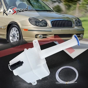White Windshield Washer Reservoir Bottle Tank w/Fluid Pump+Cap for 99-04 Sonata - Picture 1 of 7