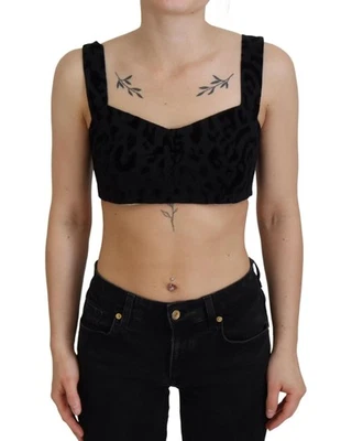 Dolce & Gabbana Dolce Gabbana Sweetheart Top de terciopelo sin mangas para mujer Prendas para el torso negras Foto 1 de 4