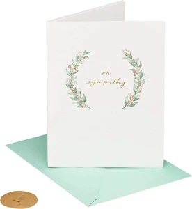 Papyrus Sympathy Card (Elegant Greenery) - Picture 1 of 3