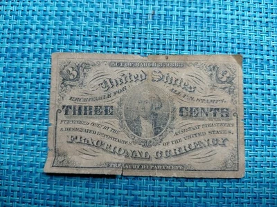 🇺🇸 United States 3 cents 1863 FRACTIONAL CURRENCY  FR-1226 banknote 112125-4 - Image 1 of 3