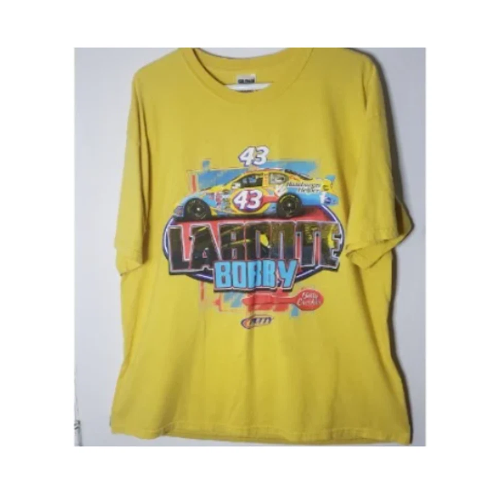 Gildan Patty Enterprise Labonte Bobby 43# AMARELO estampa grande frente e verso - Imagem 1 de 4