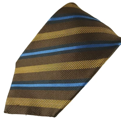 Bullock & Jones Hombre Vintage 100% Seda Multicolor Rayas - Hecho en Italia Foto 1 de 4