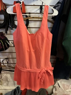 Traje de baño vintage años 50 60 pin-up rosa melocotón DeWeese falda plisada talla 14/36 Foto 1 de 4