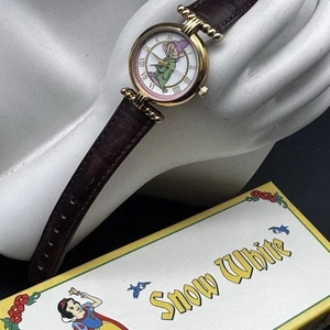 Vintage Disney Snow White Dopey Watch Ladies DS-500 Dark Brown Leather Band NIB - Picture 1 of 9