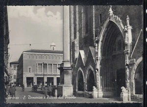 Cartolina Pesaro S. Domenico e Piazza del Popolo ANIMATA MA179 - Imagen 1 de 1