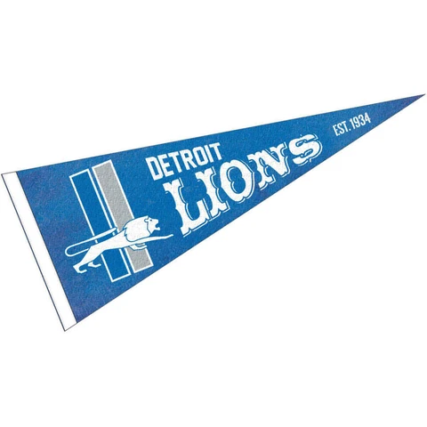 Detroit Lions Throwback Vintage Retro Pennant Flag Cover
