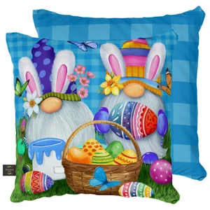 Easter Gnomes Holiday Decorative Pillow Humor Indoor Outdoor 17" x 17" - Picture 1 of 3