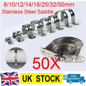 Stainless Steel Tube Clip Clevis Brackets Plumbing Pipe 8-50mm Saddle DIY 50pcs - Picture 1 of 8