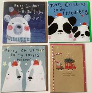 Christmas Cards Bundle of 4 ( Best brother/ Daddy/ Littlest Boy/ lovely Partner) - Picture 1 of 12