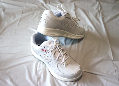 New Balance 女式 577v1 皮革步行运动鞋,尺寸 9 2E,白色 全新 — 第 1/4 张图片