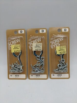 Zinc Plated Screw Eyes #212, Midwest Fastener 21712, Lot of 30, New - Image 1 of 2