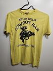 Vintage 80er Jahre Million Dollar Cowboy Bar Jackson Loch Wyoming gelb Einzelgröße M