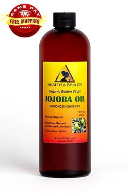 H&B OILS CENTER JOJOBA OIL GOLDEN ORGANIC CARRIER UNREFINED COLD PRESSED RAW VIRGIN PURE 64 OZ