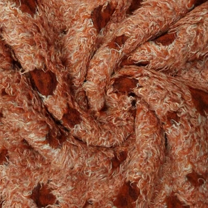 Plüschstoff rot weiß gemustert Meterware, kuschelig, warm 50 x 150 cm Einheit - Bild 1 von 5